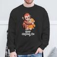 Punch Keep Holding On Cute Baby Monkey グラフィック スウェットシャツ 高齢者への贈り物