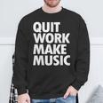 Quit Work Make Music 半袖 スウェットシャツ 高齢者への贈り物