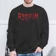 Redrum 怖い不気味な血まみれのハロウィンtシャツ2 スウェットシャツ 高齢者への贈り物