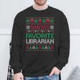 Santa Favorite Librarian Christmas Ugly Sweaters Family Xmas Sweatshirt Gifts for Old Men