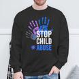 Stop Child Abuse 児童虐待をやめなさい スウェットシャツ 高齢者への贈り物