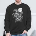 Three Horse Moon Día De Los Muertos Skeleton Horse Sweatshirt Unisex Gifts for Old Men