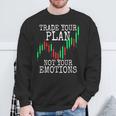 Trade Your Plan Not Your Emotions トレーディング投資家トレーダー株式証券取引所 スウェットシャツ 高齢者への贈り物