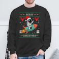 Ugly Christmas Astronaut Riding Rocket Santa Hat Tree Sweatshirt Gifts for Old Men