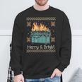 Ugly Christmas Sweater Dumpster Fire Merry And Bright Sweatshirt Gifts for Old Men