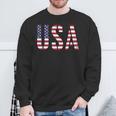 Usa アメリカの国旗の色のアメリカ 長袖tシャツ スウェットシャツ 高齢者への贈り物