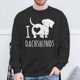Wiener Dog ダックスフンド 犬 ペット愛好家 I Love Dachshunds スウェットシャツ 高齢者への贈り物