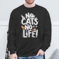 「No Cats No Life」 母の日 バレンタインデー 猫 母 スウェットシャツ 高齢者への贈り物