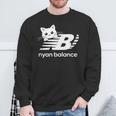 「Nyan Balance」ニャンバランス グラフィック かわいい ねこ スウェットシャツ 高齢者への贈り物