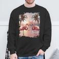 かわいいカラフルなフラミンゴヤシの木 スウェットシャツ 高齢者への贈り物