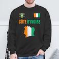 コートジボワール国旗 コートジボワール地図 スウェットシャツ 高齢者への贈り物