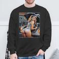 セクシーガールグラフィックtシャツ セクシーなブロンドメカニックピンナップガール スウェットシャツ 高齢者への贈り物