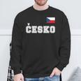 チェコ共和国 胸に Cesko 旗国旗 長袖tシャツ スウェットシャツ 高齢者への贈り物