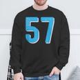 ナンバー 57 スポーツブルーナンバー スウェットシャツ 高齢者への贈り物