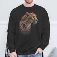 ヒョウチーター 虎 ヒョウの顔 ライオン 猫 スウェットシャツ 高齢者への贈り物