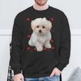 マルチーズ 犬 オーナー ラバー デザイン 子犬 ハート デザイン スウェットシャツ 高齢者への贈り物