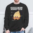ヤドカリの解剖学 面白い カワイイ ヤドカリ チビ スウェットシャツ 高齢者への贈り物