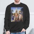 レオナルド ダヴィンチ 面白いtシャツ アート キリストの洗礼 聖書 絵画 メンズ 面白い 服 美術 ネタ スウェットシャツ 高齢者への贈り物
