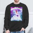 宇宙パグ 雲の上のレインボーユニコーン スウェットシャツ 高齢者への贈り物