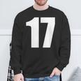 数字 セブンティーン数字 17 プレーンホワイト数字 スウェットシャツ 高齢者への贈り物