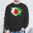 日本とブラジルのdnaヘリテージフラッグ 長袖tシャツ スウェットシャツ 高齢者への贈り物