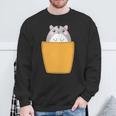 胸ポケットにハムスター 長袖tシャツ スウェットシャツ 高齢者への贈り物
