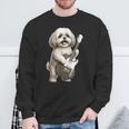 面白いtシャツ シーズー 犬 ギター イヌ メンズ 犬好き グッズ かわいい おもしろ 面白い 服 ネタ スウェットシャツ 高齢者への贈り物