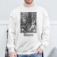 Albrecht Dürer Durer クリスチャンアート メランコリア ホワイト 長袖tシャツ スウェットシャツ 高齢者への贈り物