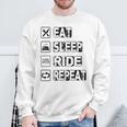 Eatleep Ride Repeat オートバイ バイク モーターサイクリスト 格言 スウェットシャツ 高齢者への贈り物