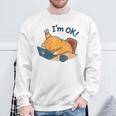 I'm Ok おかしな猫 在宅勤務 コーヒーミーム スウェットシャツ 高齢者への贈り物