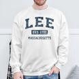 Lee Massachusetts Ma ビンテージスポーツデザイン ネイビー 長袖tシャツ スウェットシャツ 高齢者への贈り物