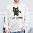 I Love Cats シャツ キュート 黒猫好き キッズ 子猫 スウェットシャツ 高齢者への贈り物