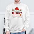Merry Christmas Buffalo Plaid Red Santa Family Xmas Pajamas Tri-Blend Sweatshirt Gifts for Old Men