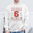 Number 6 Santa Ugly Christmas Sweatshirt Gifts for Old Men