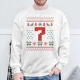Number 7 Santa Ugly Christmas Sweatshirt Gifts for Old Men