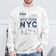 Nyc New York ヴィンテージ 航空会社タグ エアライナー フライングトラベル 長袖tシャツ スウェットシャツ 高齢者への贈り物