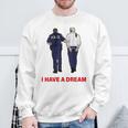 On Back I Have A Dream Trump Police 格言 男性 スウェットシャツ 高齢者への贈り物