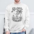 アロハ レトロ ハワイ ヤシの木 ルアウ ダンサー シルエット トロピカル スウェットシャツ 高齢者への贈り物