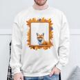 キツネ アニマル柄 モチーフ 紅葉 イラスト 自然 狐 スウェットシャツ 高齢者への贈り物