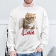 キューピッドコスチュームを着た面白い猫、聖バレンタインの猫の自撮り。 スウェットシャツ 高齢者への贈り物