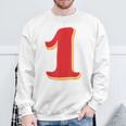 タイポグラフィ 第1番 数字 1 スウェットシャツ 高齢者への贈り物