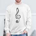 ト音記号 音楽記号 描画スケッチ スウェットシャツ 高齢者への贈り物