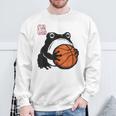 不機嫌そうなカエル 面白い バスケットボール アニメ 日本語 スウェットシャツ 高齢者への贈り物