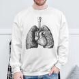 人間の心臓の肺 ビンテージ医療解剖学 解剖学的肺 スウェットシャツ 高齢者への贈り物