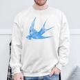 古びたツバメの青い鳥 シルエット 鳥 鳥 イラスト スウェットシャツ 高齢者への贈り物