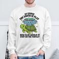 平らな地球協会 面白い陰謀論 亀の象 長袖tシャツ スウェットシャツ 高齢者への贈り物