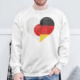 日本 ドイツ 国旗 ハート サッカー スウェットシャツ 高齢者への贈り物