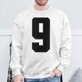 番号9 ナインスポーツジャージ 誕生日年齢 ラッキーナンバーブラック スウェットシャツ 高齢者への贈り物