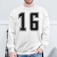 背番号 16 チーム短大スポーツ背番号付きユニフォーム スウェットシャツ 高齢者への贈り物