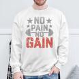 裏面にプリント No Pain No Gainign No Pain No Gain Meme スウェットシャツ 高齢者への贈り物